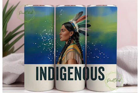 Indigenous Headdress 20oz Tumbler Wrap Sublimation PixelChick 