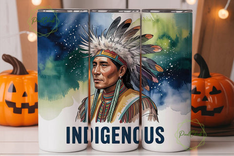 Indigenous Headdress 20oz Tumbler Wrap Sublimation PixelChick 