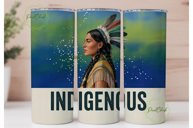Indigenous Headdress 20oz Tumbler Wrap Sublimation PixelChick 