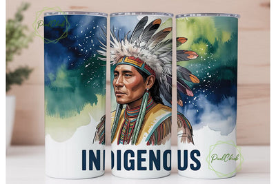 Indigenous Headdress 20oz Tumbler Wrap Sublimation PixelChick 