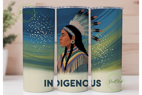 Indigenous Headdress 20oz Tumbler Wrap Sublimation PixelChick 
