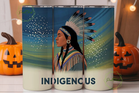 Indigenous Headdress 20oz Tumbler Wrap Sublimation PixelChick 