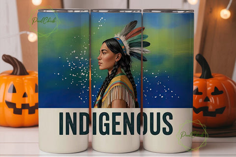 Indigenous Headdress 20oz Tumbler Wrap Sublimation PixelChick 