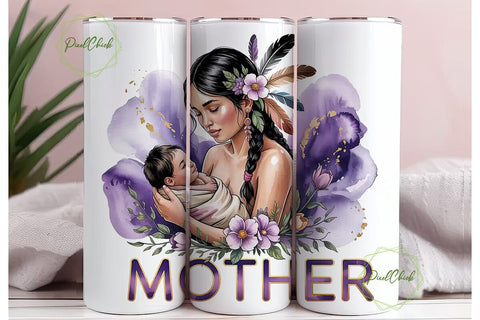 Indigenous Mother 20oz Tumbler Wrap Sublimation PixelChick 