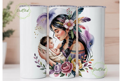 Indigenous Mother 20oz Tumbler Wrap Sublimation PixelChick 