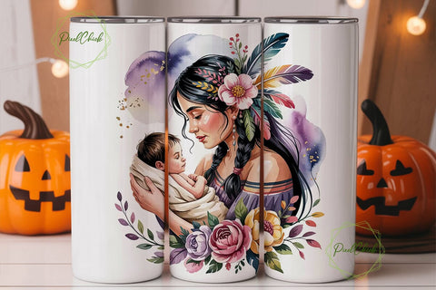 Indigenous Mother 20oz Tumbler Wrap Sublimation PixelChick 