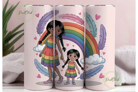 Indigenous Mother & Daughter Tumbler Sublimation PixelChick 