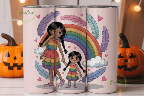 Indigenous Mother & Daughter Tumbler Sublimation PixelChick 