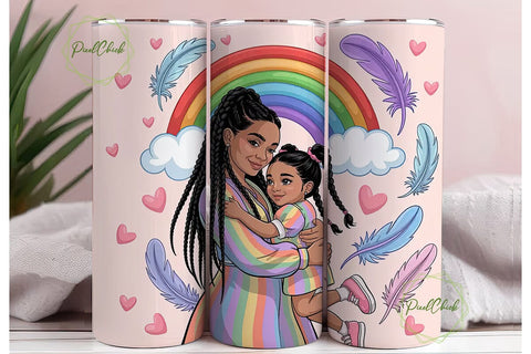 Indigenous Mother & Daughter Tumbler Sublimation PixelChick 