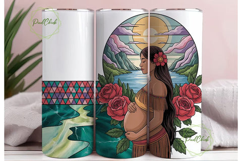 Indigenous Mother Tumbler Wrap Sublimation PixelChick 