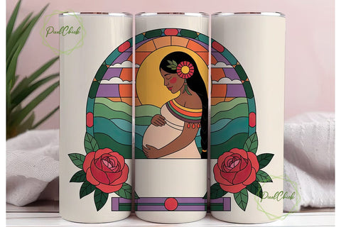 Indigenous Mother Tumbler Wrap Sublimation PixelChick 