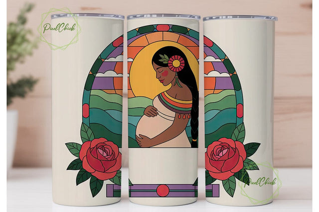 Indigenous Mother Tumbler Wrap Sublimation PixelChick 