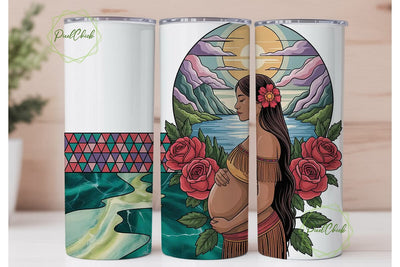Indigenous Mother Tumbler Wrap Sublimation PixelChick 