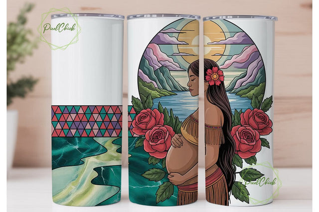 Indigenous Mother Tumbler Wrap Sublimation PixelChick 