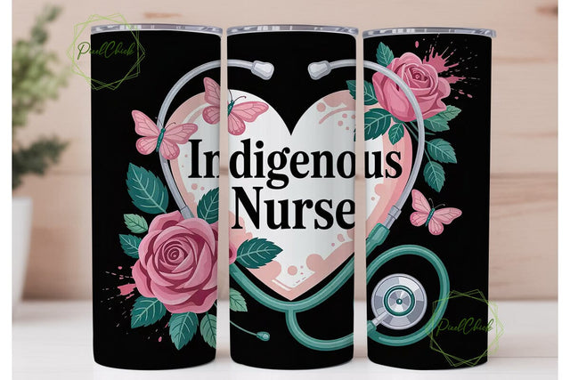 Indigenous Nurse 20oz Tumbler Design Sublimation PixelChick 