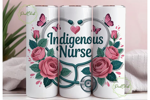 Indigenous Nurse 20oz Tumbler Design Sublimation PixelChick 