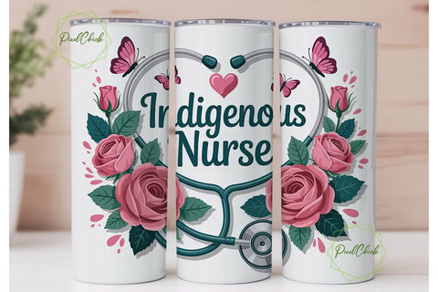 Indigenous Nurse 20oz Tumbler Design Sublimation PixelChick 