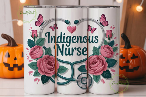 Indigenous Nurse 20oz Tumbler Design Sublimation PixelChick 