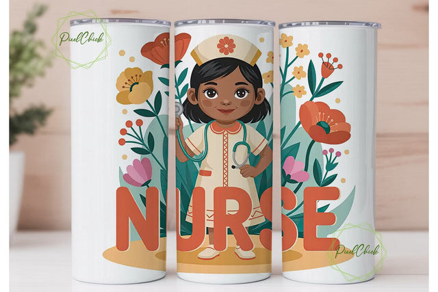 Indigenous Nurse 20oz Tumbler Wrap Sublimation PixelChick 