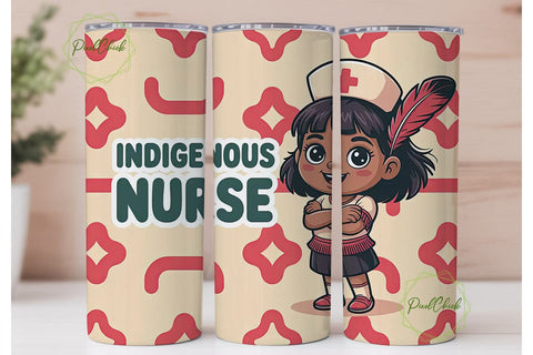 Indigenous Nurse 20oz Tumbler Wrap Sublimation PixelChick 