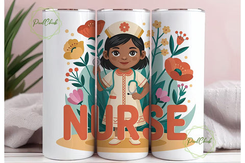 Indigenous Nurse 20oz Tumbler Wrap Sublimation PixelChick 