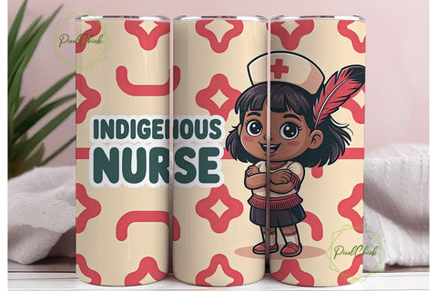 Indigenous Nurse 20oz Tumbler Wrap Sublimation PixelChick 