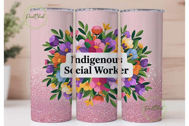 Indigenous Social Worker 20oz Tumbler Sublimation PixelChick 