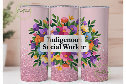Indigenous Social Worker 20oz Tumbler Sublimation PixelChick 