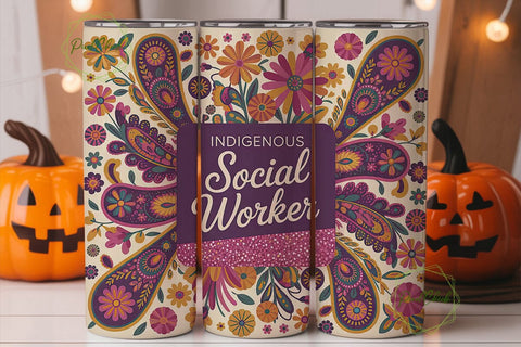 Indigenous Social Worker 20oz Tumbler Sublimation PixelChick 