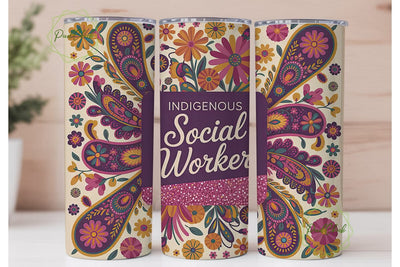 Indigenous Social Worker 20oz Tumbler Sublimation PixelChick 
