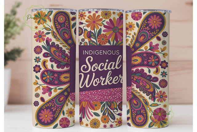 Indigenous Social Worker 20oz Tumbler Sublimation PixelChick 
