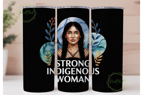 Indigenous Woman 20oz Tumbler Wrap Sublimation PixelChick 