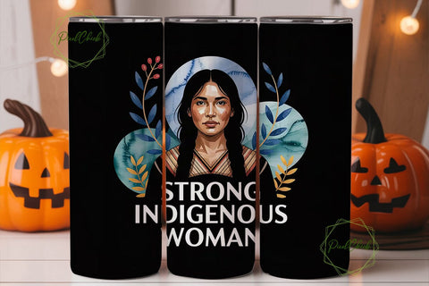 Indigenous Woman 20oz Tumbler Wrap Sublimation PixelChick 