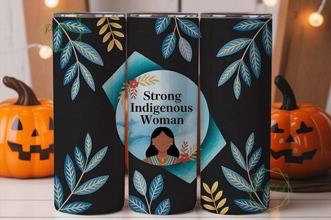 Indigenous Woman 20oz Tumbler Wrap Sublimation PixelChick 