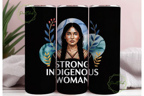 Indigenous Woman 20oz Tumbler Wrap Sublimation PixelChick 