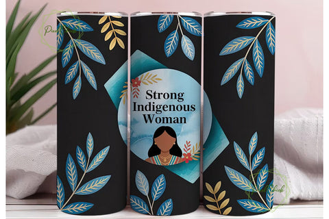 Indigenous Woman 20oz Tumbler Wrap Sublimation PixelChick 