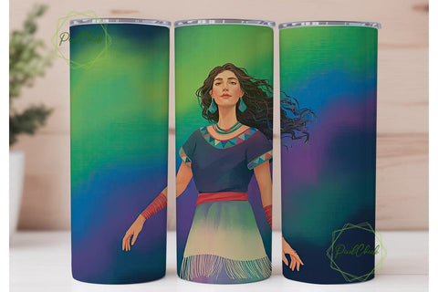 Indigenous Woman Aurora 20oz Tumbler Sublimation PixelChick 