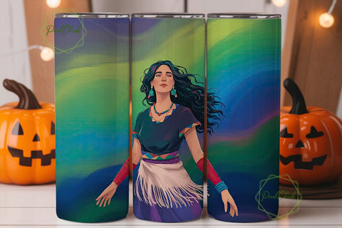 Indigenous Woman Aurora 20oz Tumbler Sublimation PixelChick 