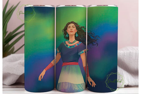 Indigenous Woman Aurora 20oz Tumbler Sublimation PixelChick 