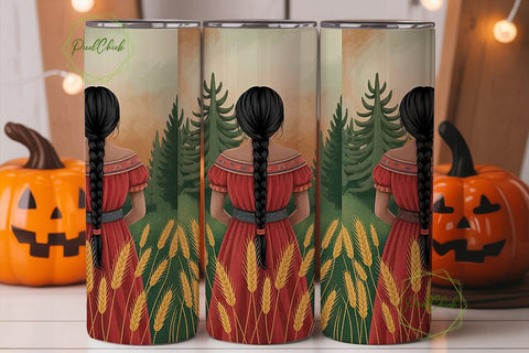 Indigenous Woman Tumbler Wrap Sublimation PixelChick 