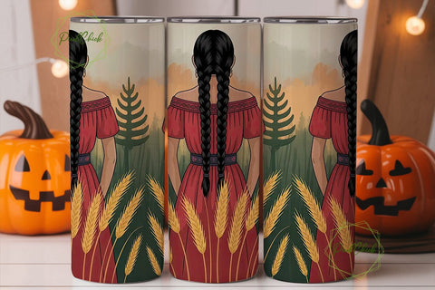 Indigenous Woman Tumbler Wrap Sublimation PixelChick 