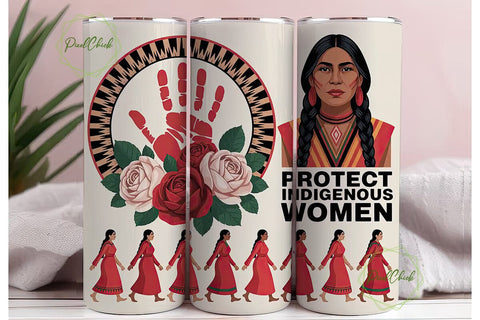 Indigenous Women 20oz Tumbler Wrap Sublimation PixelChick 
