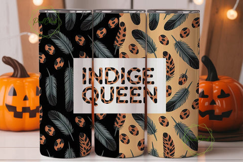 Indigo Queen Leopard 20oz Tumbler Wrap Sublimation PixelChick 