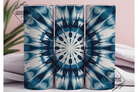 Indigo Tie Dye Mandala 20oz Tumbler Wrap Sublimation sassyprint 