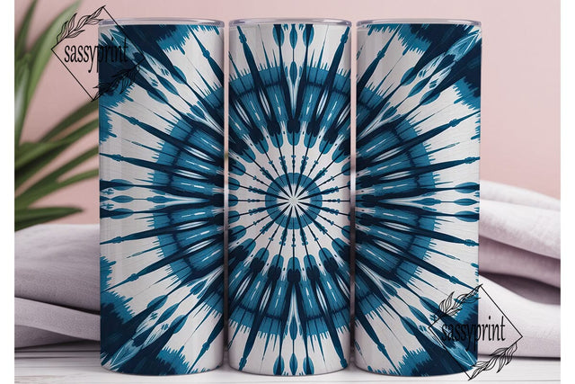 Indigo Tie Dye Mandala 20oz Tumbler Wrap Sublimation sassyprint 