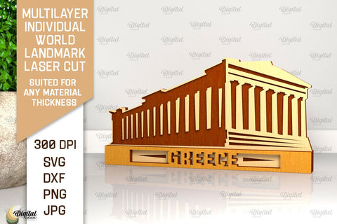 Individual World Landmarks LaserCut Bundle. Multilayer Decor SVG Evgenyia Guschina 