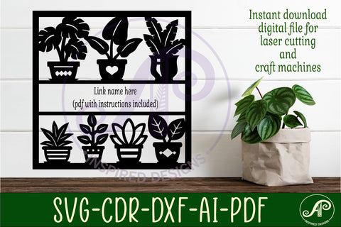 Indoor plant lovers theme named wall sign or card SVG APInspireddesigns 