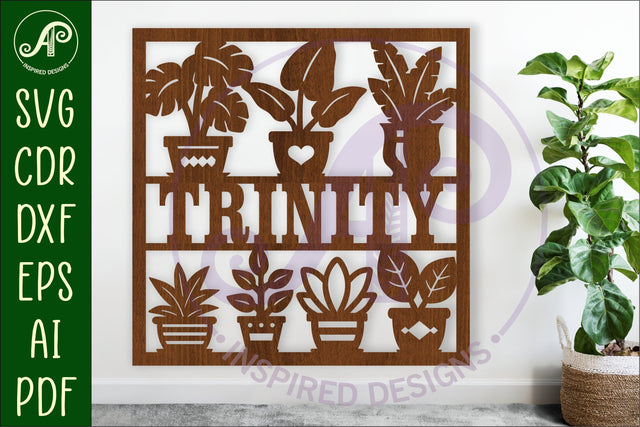 Indoor plant lovers theme named wall sign or card SVG APInspireddesigns 