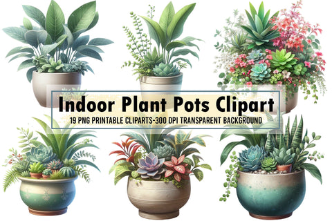 Indoor Plant Pots Sublimation Clipart Sublimation designartist 