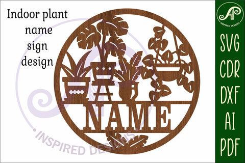 Indoor plants name wall art sign, SVG personalized sign SVG APInspireddesigns 